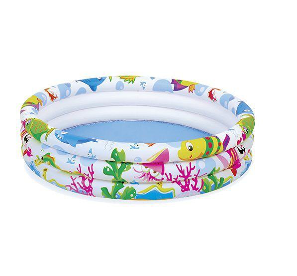 Piscina Inflável 3 Anéis 100 Litros 91x25cm Fundo Do Mar - Wellmix Menor preço em Piscina Inflável 3 Anéis 100 Litros 91x25cm Fundo Do Mar - Wellmix