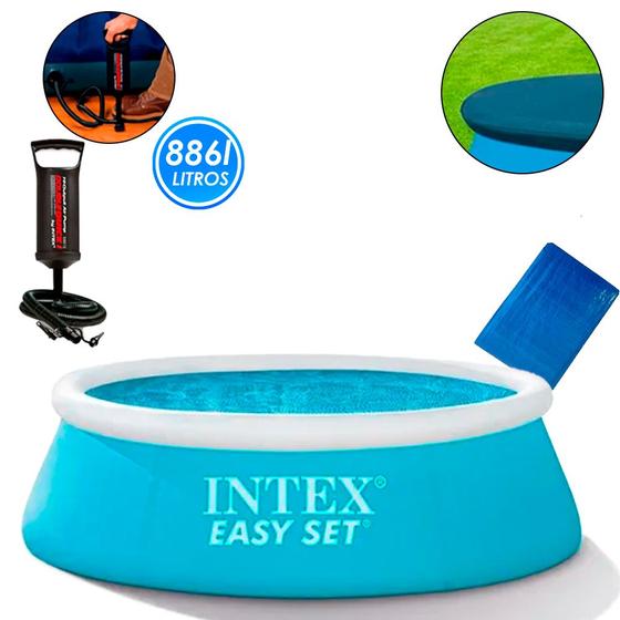 Imagem de Piscina inflável 886l easy set 28101 intex com bomba + 2 lonas