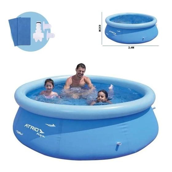 Piscina Inflável Adulto Redonda 2500 Litros Lazer Verão Atrio - ES304 - Multilaser Imagem de Piscina Inflável Adulto Redonda 2500 Litros Lazer Verão Atrio - ES304