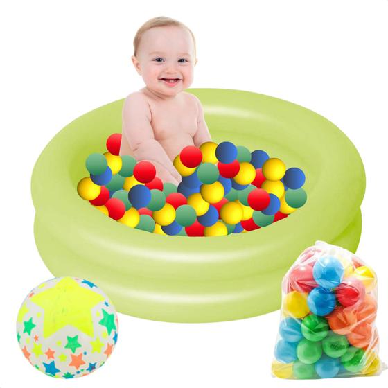 Imagem de Piscina Inflável Bebe 28L Bolinhas Bola Praia Infantil