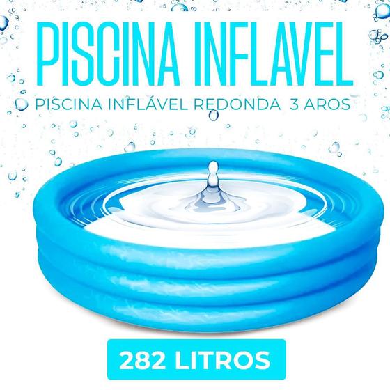 Imagem de Piscina Inflável de Plástico Infantil 282 Litros  