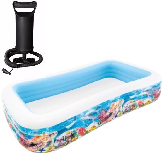 Imagem de Piscina inflável familiar intex 1.050l recife + bomba manual