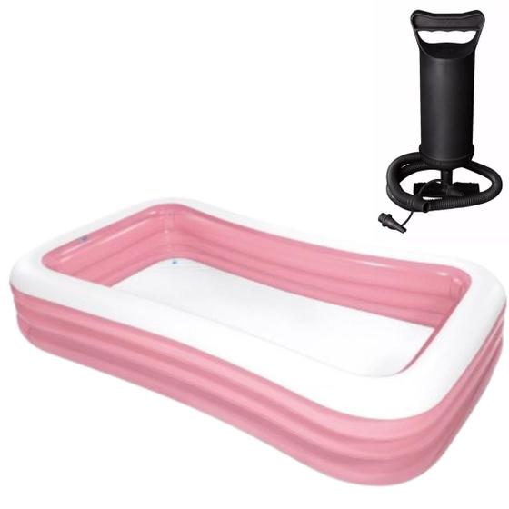 Imagem de Piscina inflável familiar intex 1050 retangular bomba manual