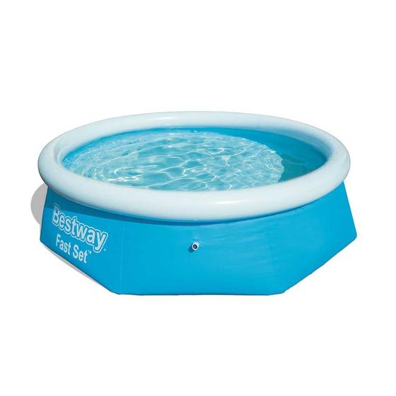 Imagem de Piscina inflável Fast Set Bestway com capacidade para 2300 litros e 6 pessoas em estrutura reforçada
