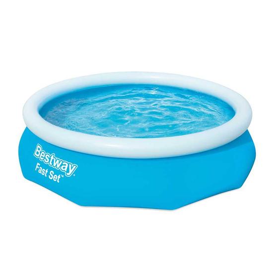 Imagem de Piscina inflável Fast Set Bestway com capacidade para 3800 litros e 8 pessoas em estrutura reforçada