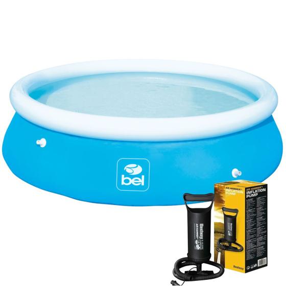 Piscina Inflável Gigante Redonda 3700L Reforçada C/ Bomba Ar - Bel Imagem de Piscina Inflável Gigante Redonda 3700L Reforçada C/ Bomba Ar