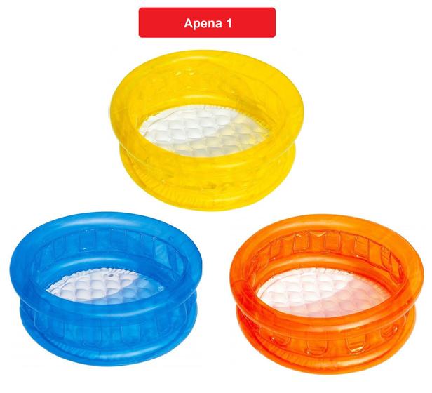 Imagem de Piscina Inflavel Infantil 26 litros 3 cores + kit raparo