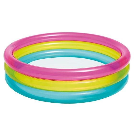 Imagem de Piscina Inflável Infantil 63 Litros Redonda Arco-íris 86cm Intex