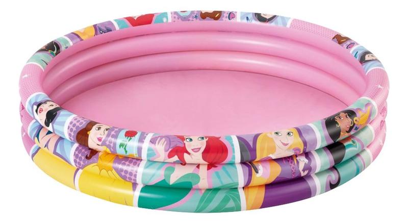 Imagem de Piscina inflável infantil ideal para meninas com 140 litros e estampas das Princesas Disney