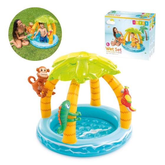 Imagem de Piscina Inflável Infantil Ilha Tropical 45L C/ Cobertura Intex