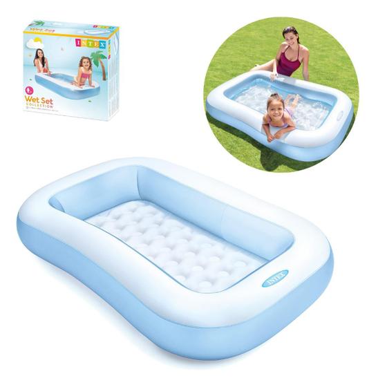 Imagem de Piscina Inflável Infantil Retangular Intex 90L Azul (1.66x1m) 57403