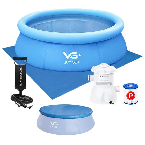 Imagem de Piscina Inflável Joy Set 2490l Circular 240cm com Capa Filtro Bomba Forro Vg Plus