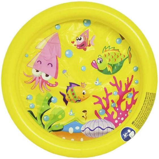 Imagem de Piscina Inflável Peixinhos 21 Litros Amarelo DM Toys DMS5435