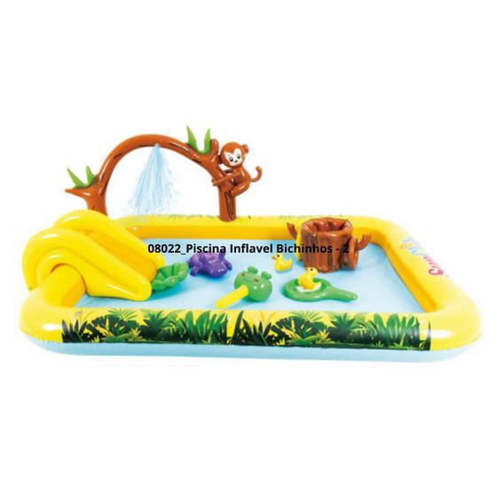 Imagem de Piscina Inflável Playground Bichinhos 214X167Cm 310L Ômega