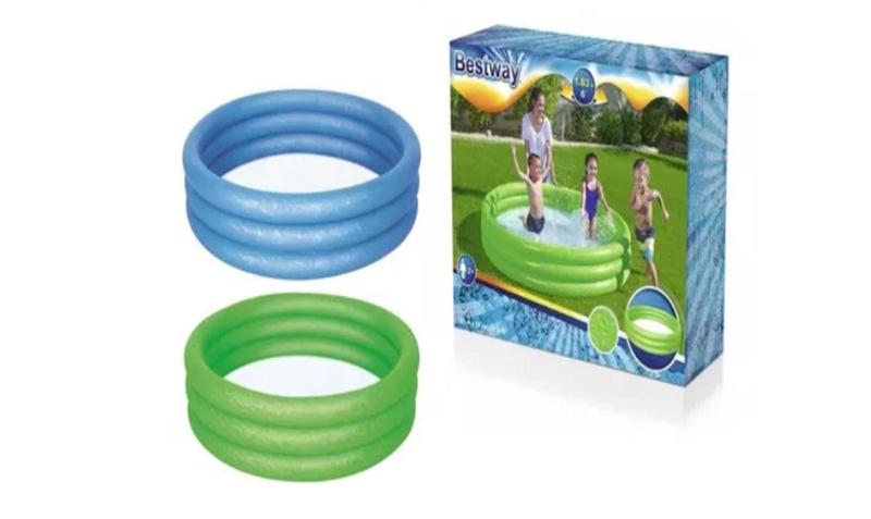 Imagem de Piscina Inflável Redonda Infantil 3 Anéis 122x25cm 140 Litros