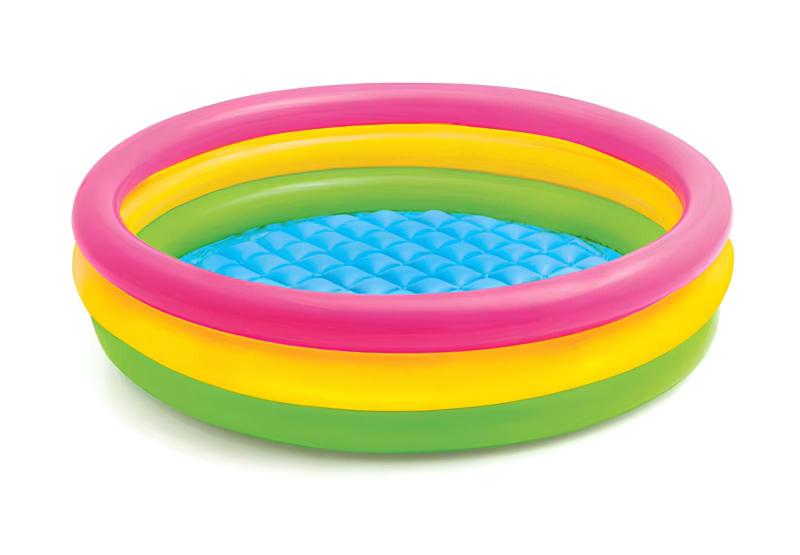 Imagem de Piscina Inflável Redonda Infantil Grande 135L 3 Aneis 120cm