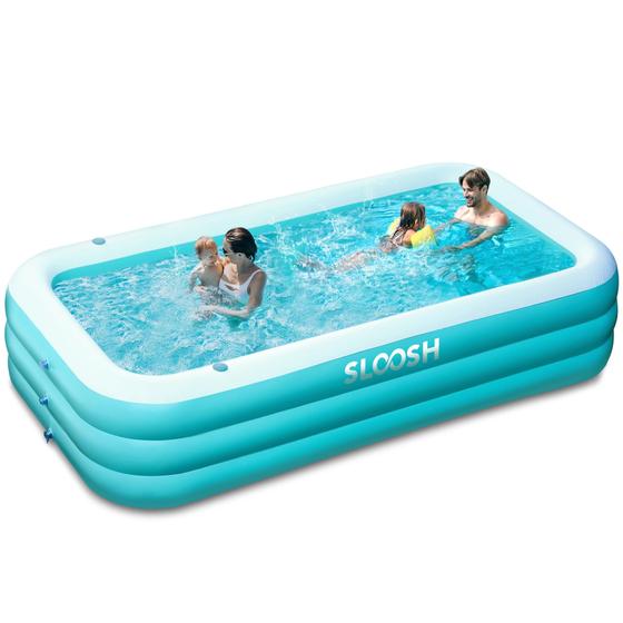 Imagem de Piscina inflável Sloosh 130x72x22cm com proteção UV de assentos