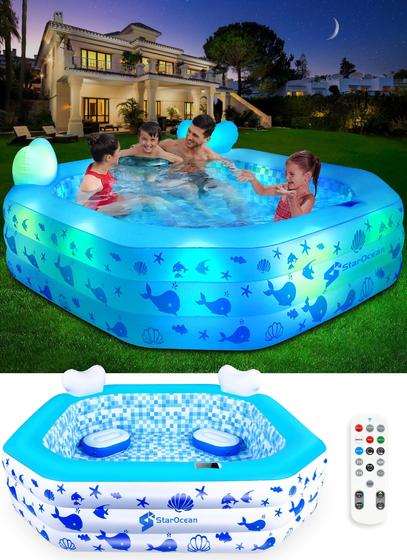 Imagem de Piscina inflável StarOcean 2024 Solar com luzes 86x86x26cm