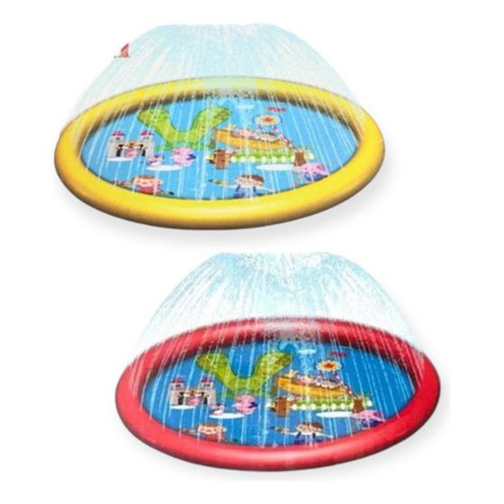 Imagem de Piscina Inflável Tapete Jato De Água Verão Crianças Bebê Divertido Colorido