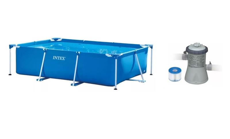 Imagem de Piscina Intex 2282 Litros Estrutural Retangular com Bomba Filtrante 220v