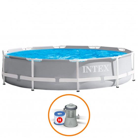 Imagem de Piscina Intex 4.485 Litros Estrutural Prism Cinza com Bomba Filtrante