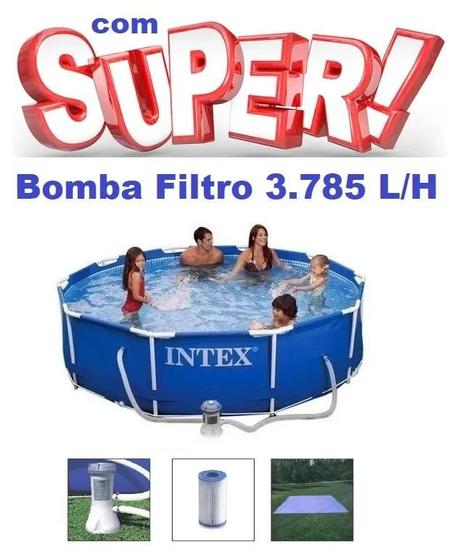 Imagem de Piscina Intex 4485 Litros Standard Armação com Bomba Filtro 3785 LH 220v e FORRO