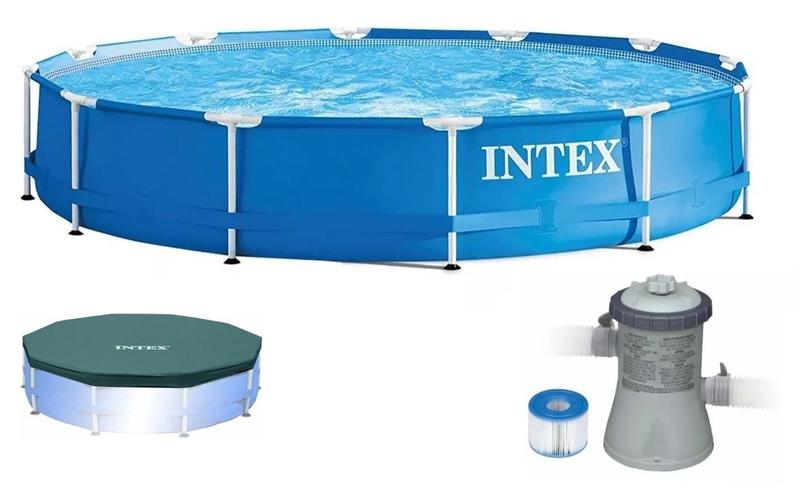 Imagem de Piscina Intex 5000 litros estrutural com Bomba Filtro 220v e CAPA