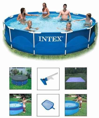 Imagem de Piscina Intex 6503 Litros STD com Capa Forro Kit De Limpeza SBF