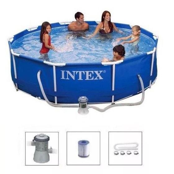 Piscina Intex Armação de Metal Galvanizado 4.485L com Bomba Filtrante 127v Menor preço em Piscina Intex Armação de Metal Galvanizado 4.485L com Bomba Filtrante 127v