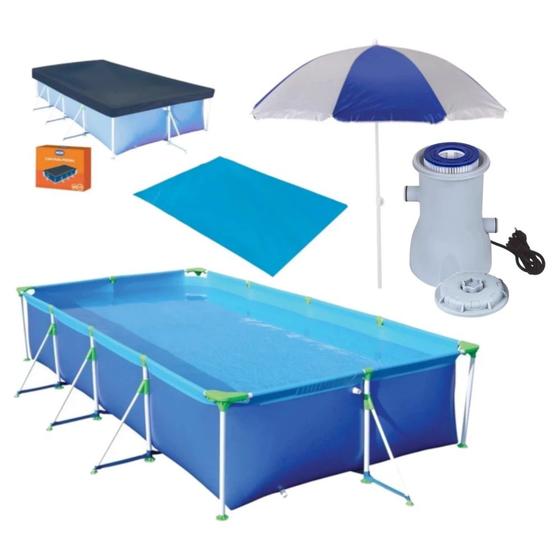 Imagem de Piscina Mor 6200l + Bomba Filtrante 2200l 110v + Capa + Forro + Guarda Sol