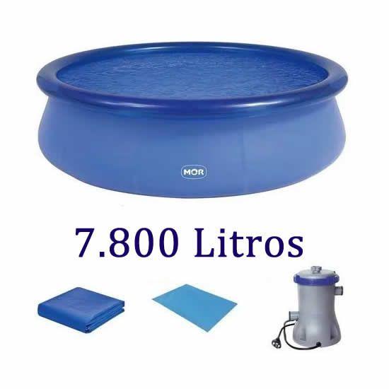 Imagem de Piscina Mor Combo Inflavel 7.800 Litros Azul 127V - 1067