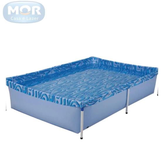 Imagem de Piscina plástico 1000 litros estrutura metálica fácil de montar e resistente + brinquedo lança água (envio imediato)