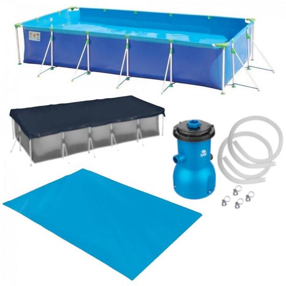 Imagem de Piscina Premium Estrutural 10.000 L + Capa + Forro + Bomba 110v 3028 L/H  Kit 