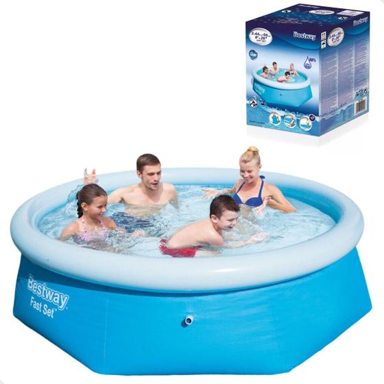 Piscina redonda Inflável 2.300 Litros 2,44mX66cm Bestway Menor preço em Piscina redonda Inflável 2.300 Litros 2,44mX66cm Bestway