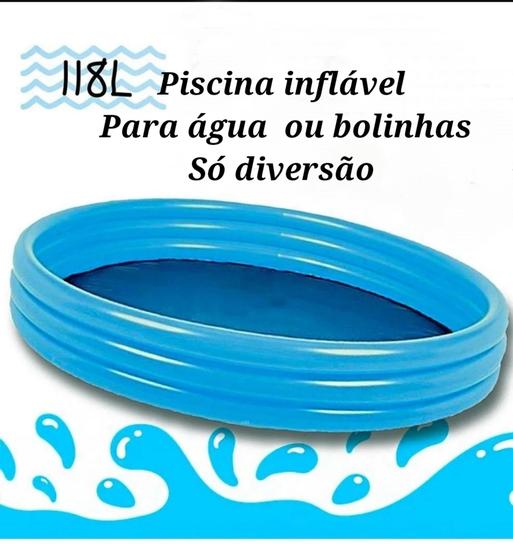 Imagem de Piscina redonda inflável infantil 99x 23 cm 3 anéis 118L 