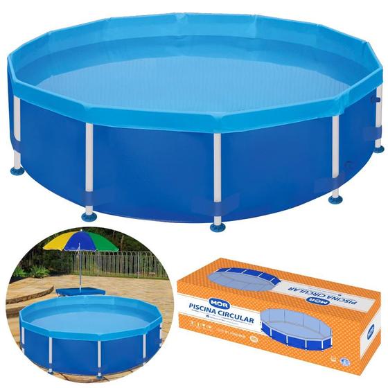 Piscina Redonda Mor Estruturada Ferro 4500l 2,78 M Diametro Mor e Lazer Menor preço em Piscina Redonda Mor Estruturada Ferro 4500l 2,78 M Diametro Mor e Lazer