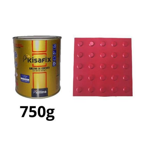 Imagem de Piso Tátil Alerta Vermelho Pvc 25X25Cm Kit 20Pçs + 2 Cola