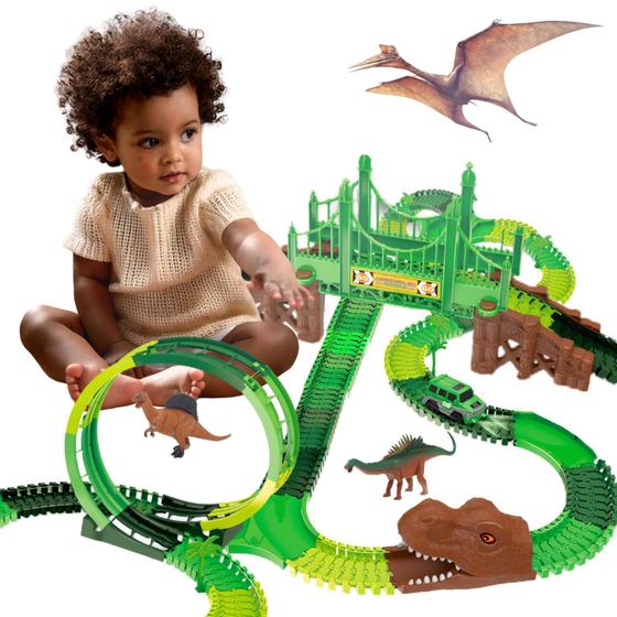Pista Carrinhos Dinossauro Looping Radical Luz e Acessórios 217 Peças Menor preço em Pista Carrinhos Dinossauro Looping Radical Luz e Acessórios 217 Peças