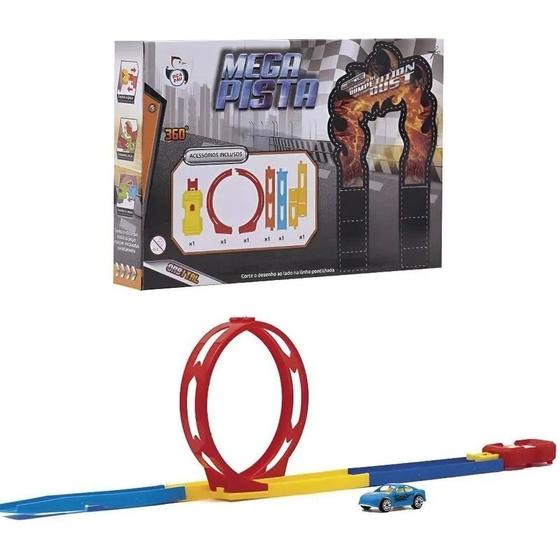 Imagem de Pista Com Carrinho Barata 360 Mega Pista Looping Pica Pau