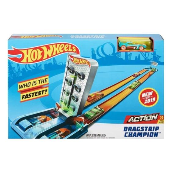 Imagem de Pista corrida campeonato Dragstrip Champ carro Hot Wheels