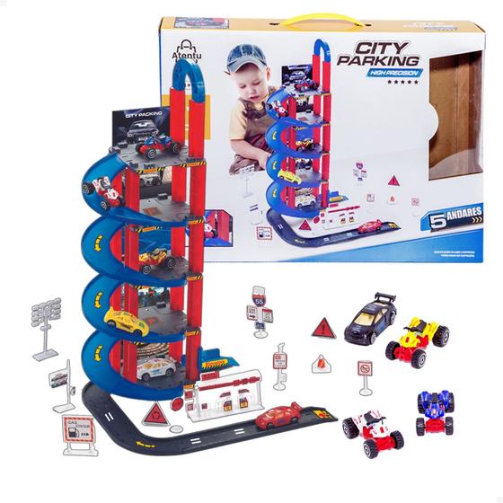 Imagem de Pista De Carrinhos Estacionamento Brinquedo Infantil Corrida
