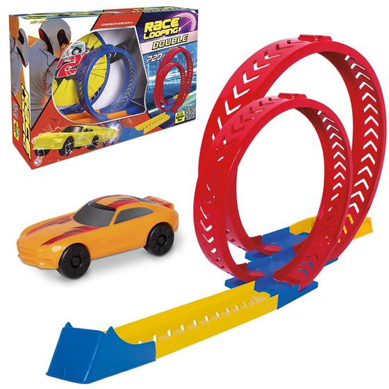 Imagem de Pista De Corrida Race Looping Duplo Colorida 2 Voltas Com Carrinho  - Samba Toys