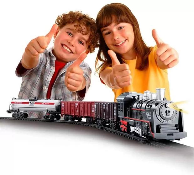 Pista De Trem Brinquedo Locomotiva Com Luz E Som DMT5374 - DM TOYS ...