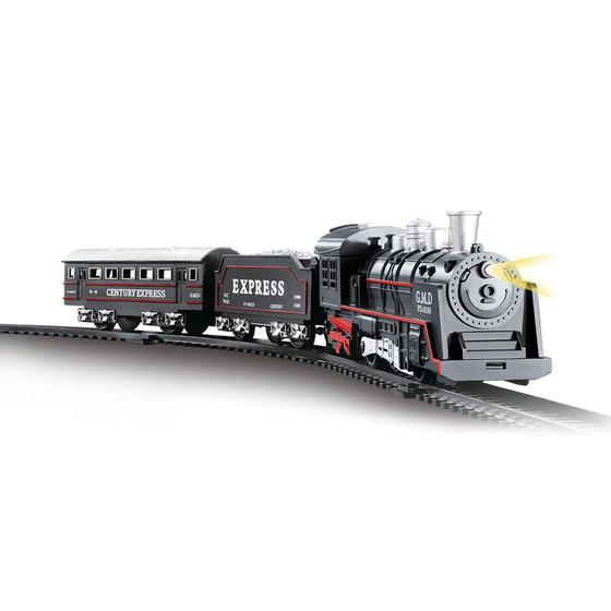 Pista de Trem Locomotiva Infantil com Som e Luz DM Toys DMT5373 Menor preço em Pista de Trem Locomotiva Infantil com Som e Luz DM Toys DMT5373