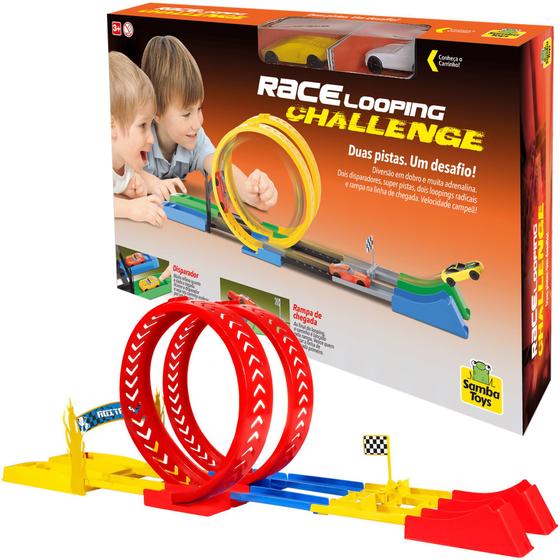 Imagem de Pista Dupla com Lançador Disparador Carro Looping Challenge