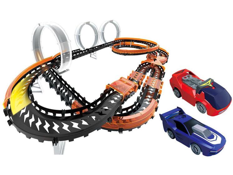 Pista Hot Wheels Track Set Multikids Laranja 380 cm