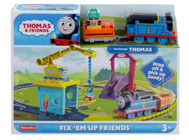 Imagem de Pista Fix 'Em Up Friends - Conjunto Carl & Sandy c/ Trem Thomas Motorizado - Fisher Price - Mattel