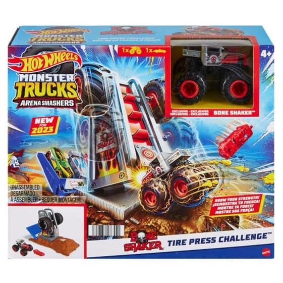 Imagem de Pista Hot Wheels Monster Truck Tire Press Challenge Mattel