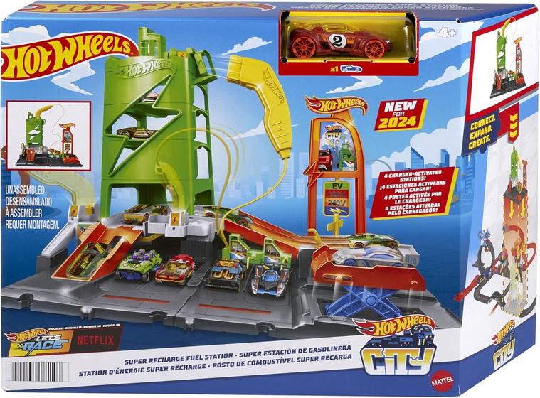 Imagem de Pista Hot Wheels Posto De Combustível Super Recarga - Mattel