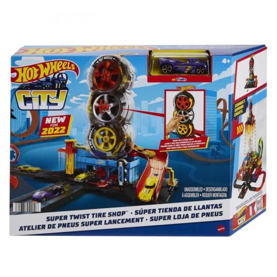 Imagem de Pista Hot Wheels Super Loja De Pneus City 2022 Mattel Hdp02